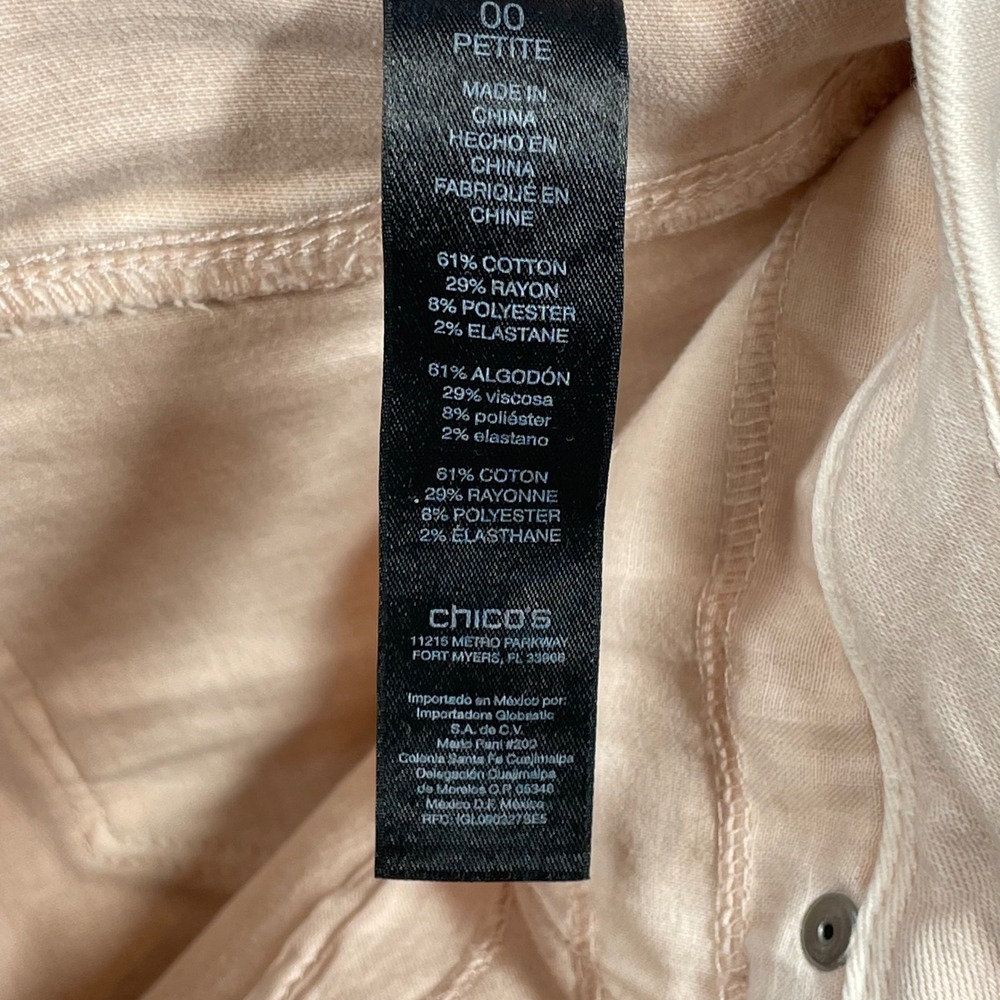 Chico's Pink So Slimming Girlfriend Crop Jeans Women 00 - Picture 6 of 10